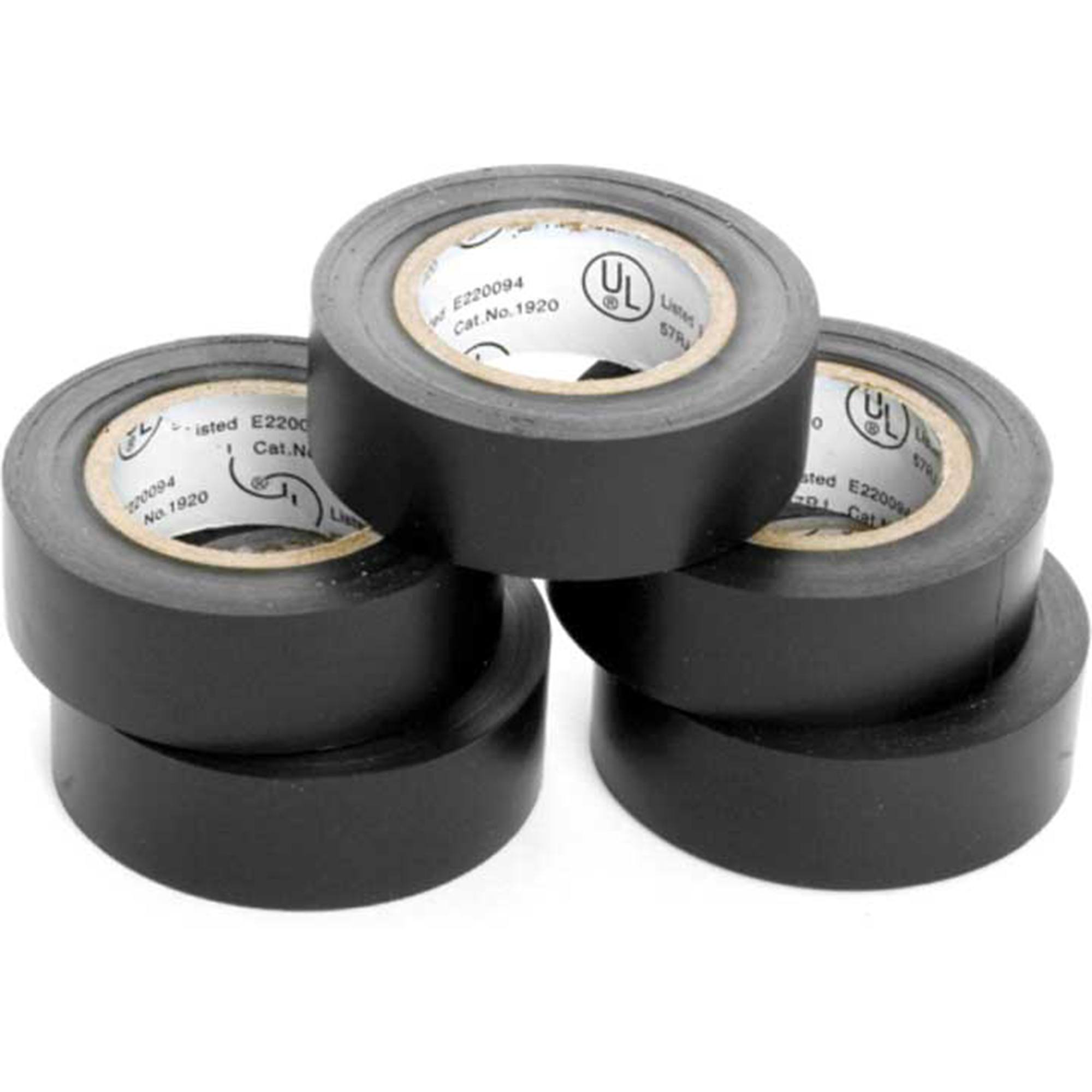 Performance Tool Electrical Tape — 5 Rolls, 3/4in. x 30ft., Weather & Cold Resistant, Black, Model# PRTW548